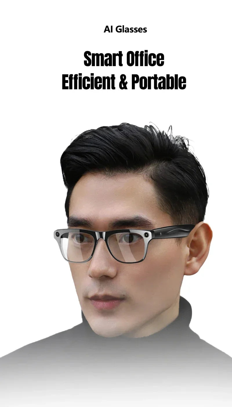 4K HD AI Smart Glasses Men 800W Pixel Camera Bluetooth Call 4GB WIFI Transmission Voice Assistant Smart Glasses 2026 New