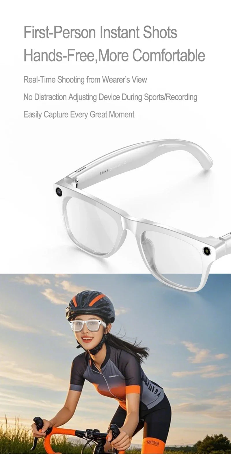 4K HD AI Smart Glasses Men 800W Pixel Camera Bluetooth Call 4GB WIFI Transmission Voice Assistant Smart Glasses 2026 New