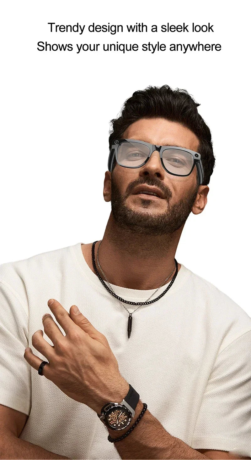 4K HD AI Smart Glasses Men 800W Pixel Camera Bluetooth Call 4GB WIFI Transmission Voice Assistant Smart Glasses 2026 New