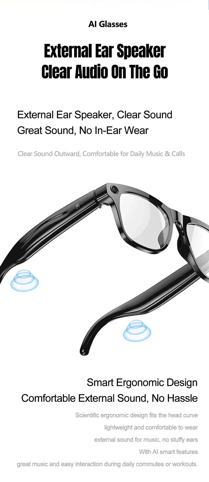 4K HD AI Smart Glasses Men 800W Pixel Camera Bluetooth Call 4GB WIFI Transmission Voice Assistant Smart Glasses 2026 New