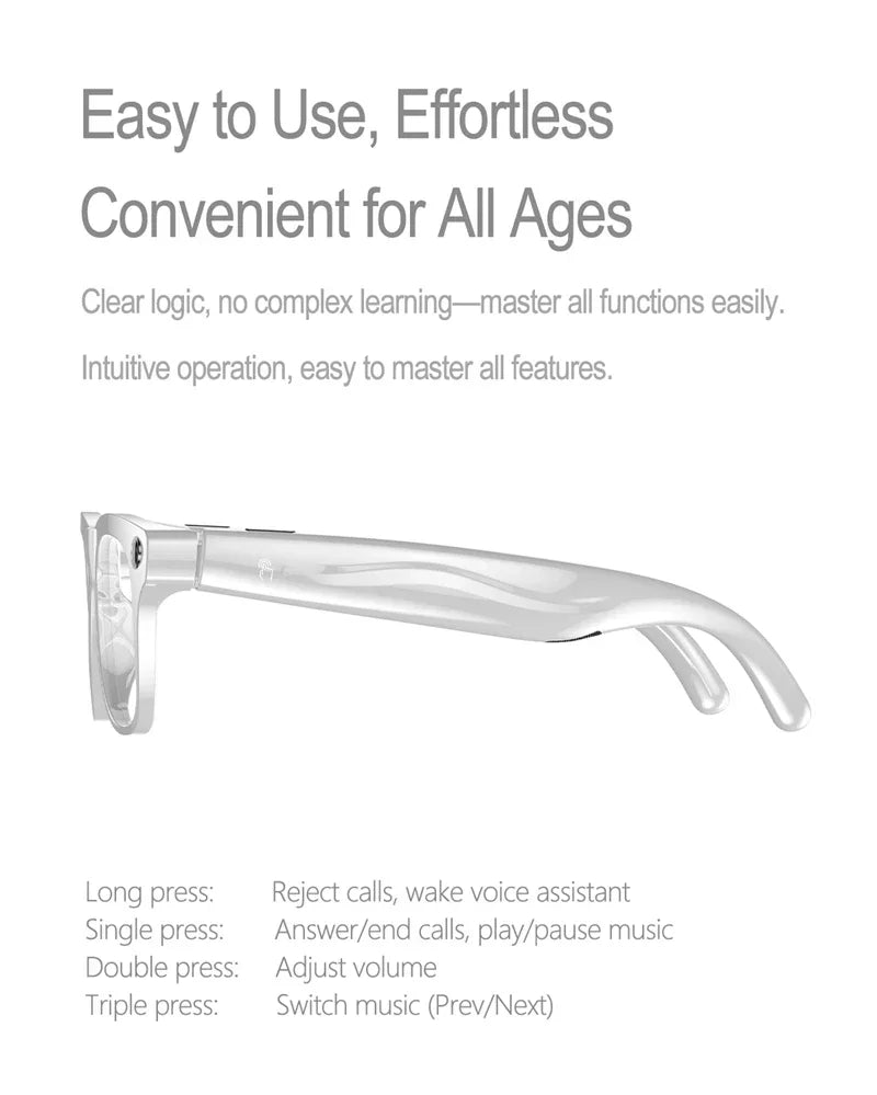 4K HD AI Smart Glasses Men 800W Pixel Camera Bluetooth Call 4GB WIFI Transmission Voice Assistant Smart Glasses 2026 New