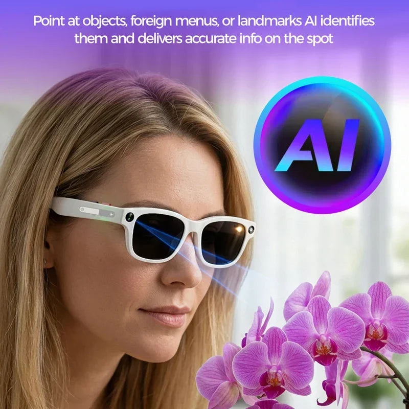 4K HD AI Smart Glasses Men 800W Pixel Camera Bluetooth Call 4GB WIFI Transmission Voice Assistant Smart Glasses 2026 New