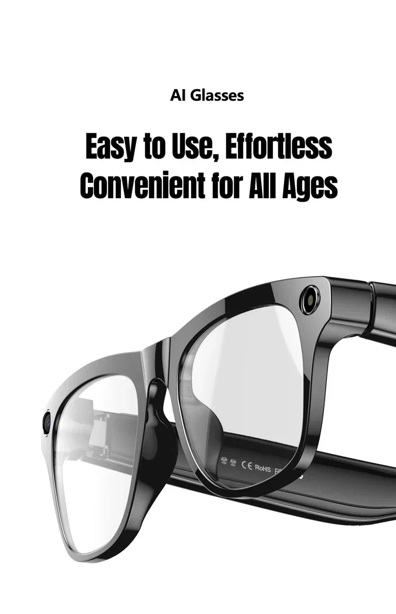 4K HD AI Smart Glasses Men 800W Pixel Camera Bluetooth Call 4GB WIFI Transmission Voice Assistant Smart Glasses 2026 New