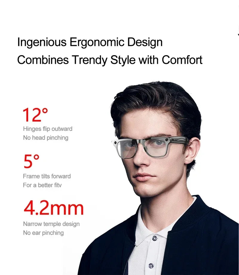 4K HD AI Smart Glasses Men 800W Pixel Camera Bluetooth Call 4GB WIFI Transmission Voice Assistant Smart Glasses 2026 New