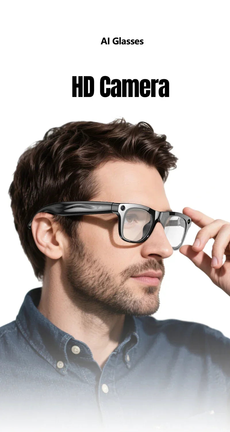 4K HD AI Smart Glasses Men 800W Pixel Camera Bluetooth Call 4GB WIFI Transmission Voice Assistant Smart Glasses 2026 New