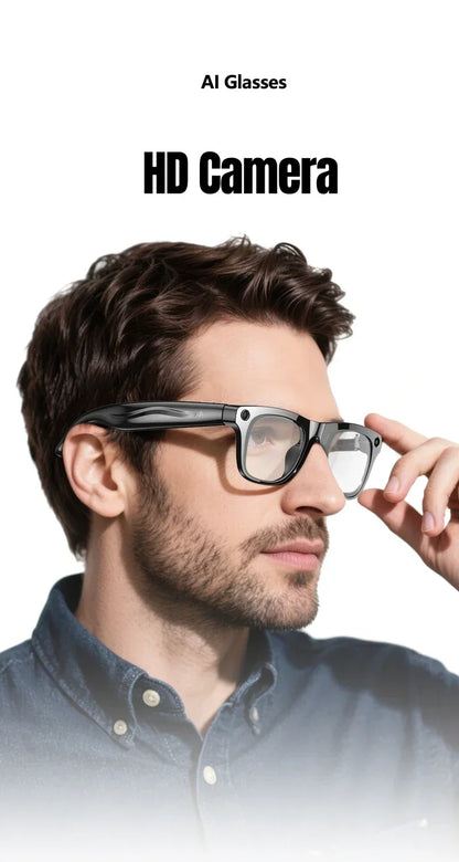 4K HD AI Smart Glasses Men 800W Pixel Camera Bluetooth Call 4GB WIFI Transmission Voice Assistant Smart Glasses 2026 New