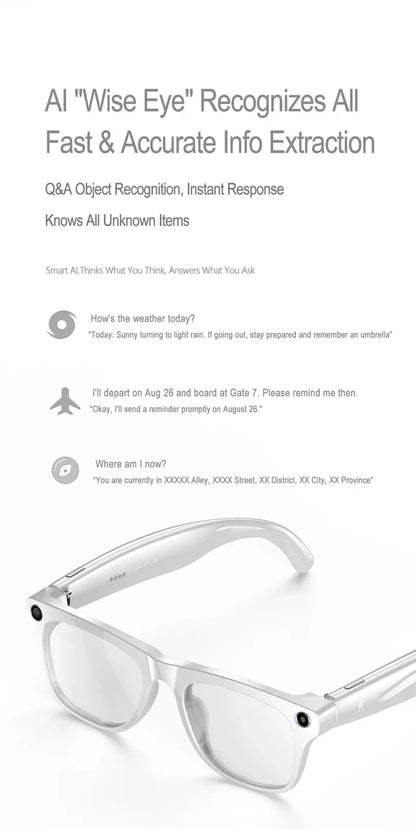 4K HD AI Smart Glasses Men 800W Pixel Camera Bluetooth Call 4GB WIFI Transmission Voice Assistant Smart Glasses 2026 New