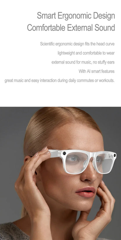 4K HD AI Smart Glasses Men 800W Pixel Camera Bluetooth Call 4GB WIFI Transmission Voice Assistant Smart Glasses 2026 New